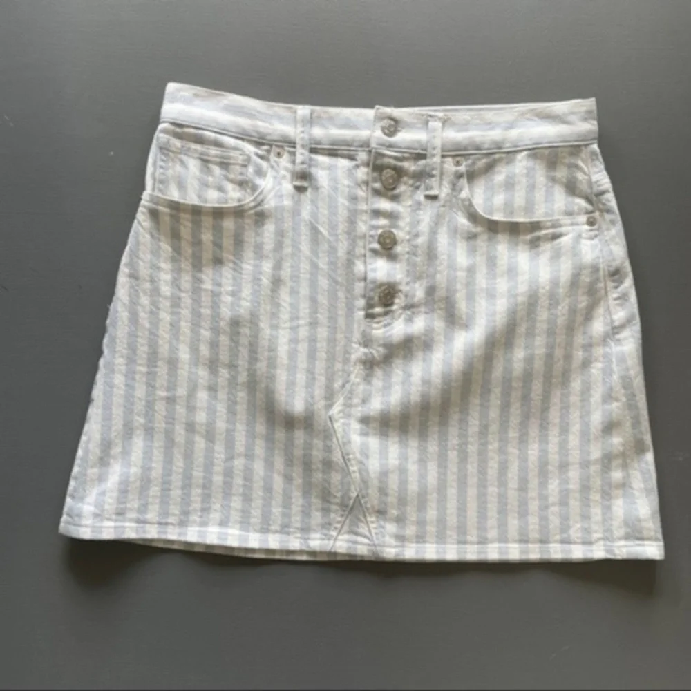 Madewell Stretch A-Line Mini Skirt in Pompano Stripe​​​​